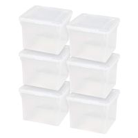 IRIS Letter Size File Cube Box, 6 Pack, Clear