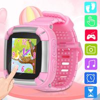 Fantasy Kids smartwatch Game Watches Touch Screen Camera Video Recorder Watch for Boys Girls Children Gifts (Light Pink)