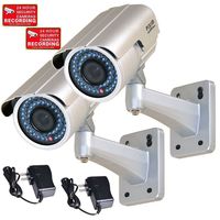 VideoSecu 2 Pack 1/3" PIXIM Security Cameras DPS WDR OSD IR-Cut Filter Infrared Day Night Bullet Outdoor CCTV Surveillance 690TVL 4-9mm Zoom Lens with Power Supplies BZU