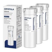 XWF Water Filter for GE Refrigerator, Crystala Filters NSF 42 Certified Compatible with Select GE french-door & Side by Side refrigerators, Replacement for GE XWF Genuine SmartWater (3 Pack)