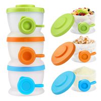 Zooawa Baby Formula Dispenser, Non-Spill Stackable Milk Powder Formula Container and Snack Storage for Travel, BPA Free, 3 Compartment, Medium Color