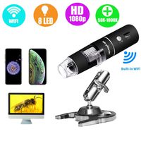 Wireless Digital Microscope, Skybasic 50X to 1000X WiFi Handheld Zoom Magnification Endoscope Camera Magnifier 1080P FHD 2.0 MP 8 LED Compatible with Android and iOS Smartphone or Tablet, Windows Mac