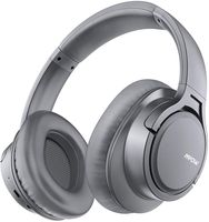 Mpow H7 Bluetooth Headphones Over Ear, 18 Hrs Comfortable Wireless Headphones w/Bag, Rechargeable HiFi Stereo Headset, CVC6.0 Headphones with Microphone for Cellphone Tablet (Light Gray)