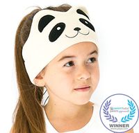 CozyPhones Kids Headphones Volume Limited with Ultra-Thin Speakers Soft Fleece Headband - Perfect Children's Earphones for Home and Travel - Ivory Panda