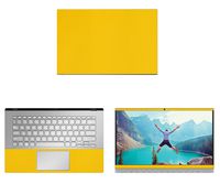 decalrus - Protective Decal for Asus VivoBook 14 X420UA (14" Screen) Laptop Yellow Carbon Fiber Skin case Cover wrap CFasusVivobk14_x420uaYellow