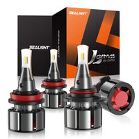 SEALIGHT Laxmas L2 H11 9005 LED Headlight Bulb Kit, High Beam Low Beam, Ultra-thin, 360-degree Illumination, 6000K Daylight Effect, 200% Brightness, Pack of 4