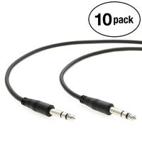InstallerParts (10 Pack 10Ft 1/4" Male to Male Stereo Audio Cable - Compatible with Amplifiers, Instruments, and Microphones