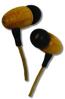 Earth-Budz - Genuine Wood Earbuds, in-Ear Noise-Isolating Headphones, with in-line Microphone. (Laid Back)