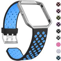 SKYLET Compatible with Fitbit Blaze Bands with Frame, Soft Silicone Breathable Replacement Sport Wristbands Compatible with Fitbit Blaze Smart Watch Men Women Black