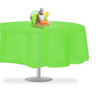 Lime Green 1 Pack Premium Disposable Plastic Tablecloth 84" Inch Round Table Cover By Grandipity