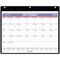 AT-A-GLANCE 2019-2020 Academic Year Desk & Wall Calendar, Small, 11" x 8-1/4", Clear Cover, Vinyl Holder (SK700)