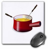 3dRose LLC 8 x 8 x 0.25 Inches Mouse Pad, Retro Fondue Pot with Cheese (mp_41654_1)