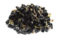 100 pcs Single Black Mounting Flex Clips w/Strain Relief Screw RG6 RG59