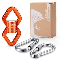AusKit Swing Swivel, 30 KN Safest Rotational Device Hanging Accessory with Carabiners for Web Tree Swing, Swing Setting, Aerial Dance, Children's Swing (Orange)