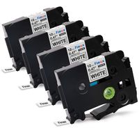 Fimax P-touch TZE231 Tape 12mm 0.47 Replacement for Brother TZ231 12mm (0.47") x  26.2 ft. Compatible with Ptouch PTD210 PTH110 PTD600 Cube Pt-d400 Label Makers ( Black on White, 4PK )