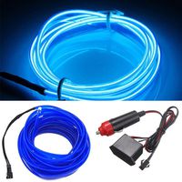 HomDSim 118inch 300cm Auto Car Interior Decor LED Neon Light Lamp Glow EL Wire String Strip 12V (118inch/300cm, blue)