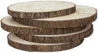 KARAVELLA Large Wood Slices for Centerpieces - 5 Pack Wood Centerpieces for Tables, 11 to 13 inches, Rustic Wedding Centerpiece, Natural Wood Slabs for Weddings, Wood slabs for centerpieces and Crafts