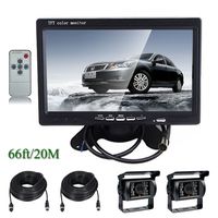 Ehotchpotch 7" TFT LCD Car Rearview Monitor & Backup Camera for Bus Truck Caravan Vehicle, 4 Pin Waterproof CCD IR Camera with Wide View Angle Parking Reverse System, Distance Scale Lines