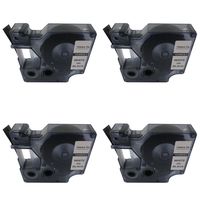 NEOUZA 4PK Compatible for DYMO D1 Standard Label Tape 1/2" x 23' 12mm x 7m (White on Black 45021 S0720610)