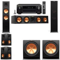 Dolby Atmos 5.2.4 Klipsch RP-280F Tower Speakers R112SW with Denon AVR-X4200W