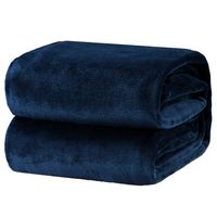 Bedsure Fleece Blanket Throw Size Navy Lightweight Super Soft Cozy Luxury Bed Blanket Microfiber