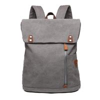 Wxnow Men Vintage Canvas Backpack Laptop School Military Travel Hiking Camping Rucksack Grey
