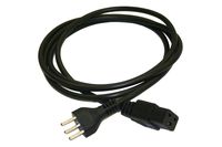 Interpower 86285110 Swiss Cord Set, SEV 1011 Type 23 Plug Type, IEC 60320 C19 Connector Type, Black Plug Color, Black Cable Color, 16A Amperage, 250VAC Voltage, 2.5m Length