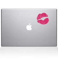 The Decal Guru Kissy Lips MacBook Decal Vinyl Sticker - 13" MacBook Pro (2016 & Newer) - Pink (1114-MAC-13X-BG)