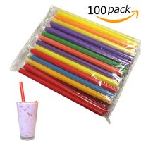 Drinking Straws Jumbo Milkshake Disposable Straws Assorted Bright Colors For Party,Seaside,Birthday 10Pcs