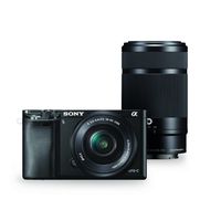 Sony Alpha a6000 Black Interchangeable Lens Camera with 16-50mm and 55-210mm Sony E-Mount Lenses