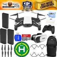 DJI Tello Quadcopter Drone with HD camera and VR - by Ryze Tech and Intel Processor (3 Battery (Total) Bundle, With Remote)