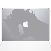 The Decal Guru 0156-MAC-13P-S War Horse Vinyl Sticker, 13" MacBook Pro (2015 & Older), Silver