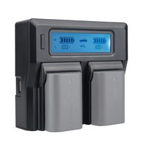 Fotga LCD Dual Battery Charger for Canon EOS R LP-E6 LP-E6N 7D 6D 5D Mark II III IV 5Ds 70D 60D 80D Blackmagic Pocket Cinema Camera BMPCC 4K DSLR Cameras SmallHD