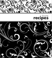 Recipe Binder Set with Plastic Page Protectors and Recipe Cards, Black and White - Bonus 36 Extra Recipe Cards