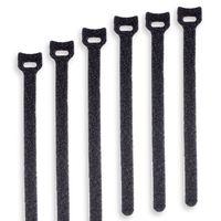 Fastening Tape Cable Ties by Conwork Reusable Double Side Hook & Loop Strap Cord Management 40-Pack (8" Long / 1/2" Wide, Black)