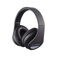 FX-Viktaria Over Ear Headphones, Headset with Microphone, Foldable and Lightweight, Support TF Card, USB Charging Headset, MP3 Mode and FM Radio for Cellphones, Laptop-Black