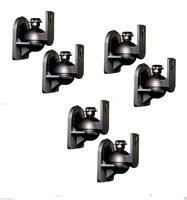 Wennow 6 Pack Universal Satellite Speaker Black Wall Mount Brackets for Bose JBL Yamaha