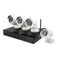 Samsung 4Ch Full HD 1080p HD IP NVR Security System 1TB HDD 4 Wireless Cameras with 82' Night Vision, Event Notification, Android/iOS Remote Viewing App - SNK-B73040BW