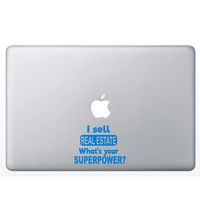 CRAZY4DECALS I Sell Real Estate Decal 5" Vinyl Sticker for Laptop Notebook MacBook Air/Pro Dell HP Walls Windows, Computers, Hydro Flasks, Water Bottles and More. (Blue)