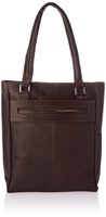 Piel Leather Vertical Laptop Tote, Chocolate, One Size