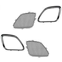 DAT AUTO PARTS 4PC Set Replacement for 05-09 Pontiac G6 Front Upper Chrome Grille Black Honey Comb Inserts - 2 MESH GRILLES, 2 Outer Silver Trim