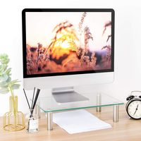 TAVR Computer Monitor Riser Media Desktop Stand with Height Adjustable Multi Glass Organizer for School Supplies Flat Screen LCD LED TV Laptop/Notebook/Component/Xbox One,CM2002