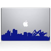 The Decal Guru 2300-MAC-12M-DB Sydney City Skyline Decal Vinyl Sticker, Dark Blue, 12" MacBook