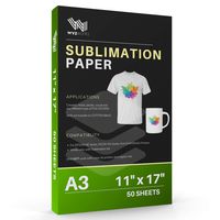 WYZworks Sublimation Paper 11x17" [50 Sheets] Image Transfer Paper Compatible w/Inkjet Printers