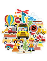 HaokHome S-017 66pcs Funny Airplane Bus Car Stickers for Family Women Baby Kids Room Mazda Nurses Wall Headlight Vsco Hydro Flask Laptop Stickers for Water Bottles