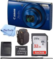 Canon PowerShot ELPH 190 IS 20 MP Digital Camera (Blue) + 32GB Bundle