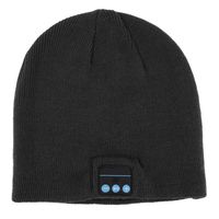 Del-Digital Knitted Outdoor Sports Warm Hat Wireless Bluetooth Beanie Cap with Microphone Stereo Headphones Headsets for Iphone/Samsung Call,Running Skiing Skating Music For Man/Woman Hands Free Black