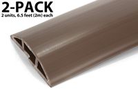 (2-Pack) 6.5 Feet Cable Protector + Cord Cover - Durable Brown PVC is Flexible, Odor Free, Easy to Unroll and Open - Conceal Wires at Home, Office, Warehouse, Workshop, Concerts