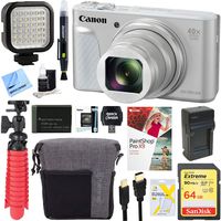 Canon PowerShot SX730 HS 20.3MP 40x Optical Zoom Digital Camera (Silver) + 64GB Deluxe Accessory Bundle