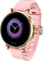 Large Round Color Screen smartwatches New Version Women Bluetooth Metal dial smartwatch Waterproof Bluetooth Man Smart Watch Heart Rate Blood Pressure Monitor smartwatch for Android Phones (Pink)